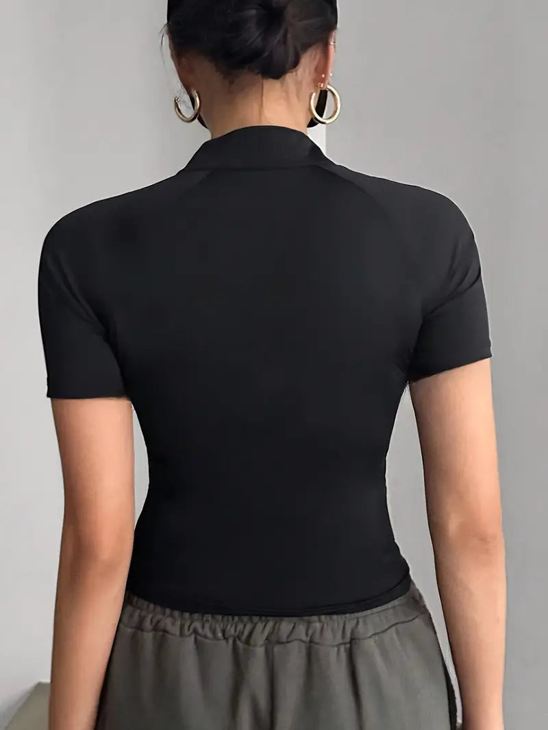 Camiseta Fit Black Zip