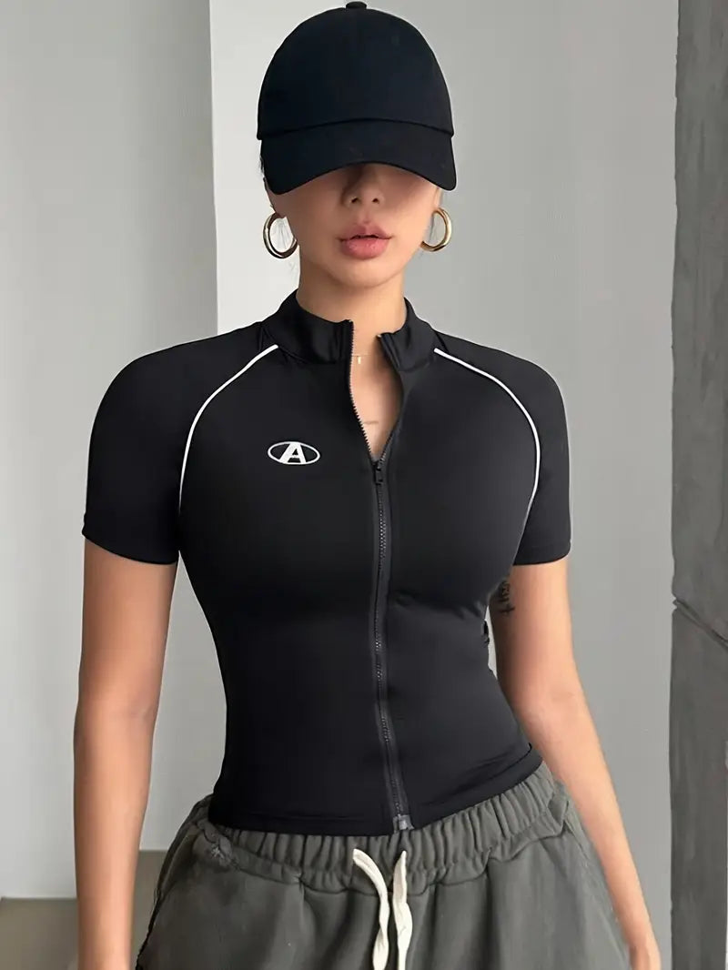 Camiseta Fit Black Zip